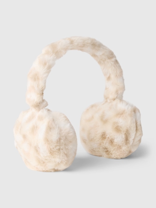 View large product image 1 of 1. Kids Fuzzy Leopard Earmuffs