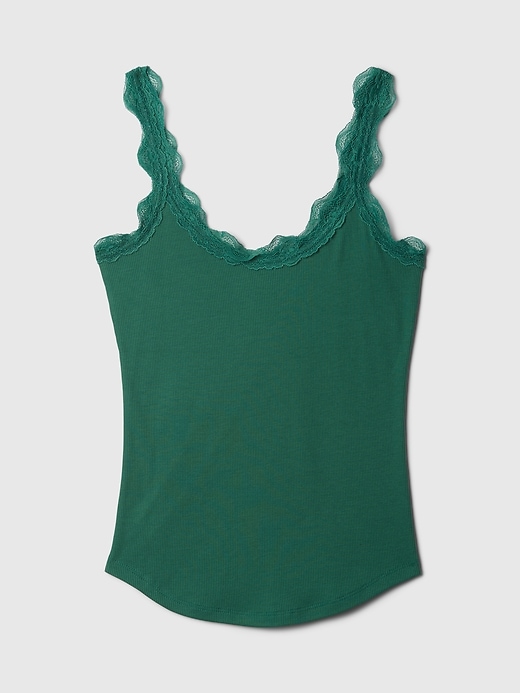 Image number 4 showing, Mini Rib Lace PJ Tank Top