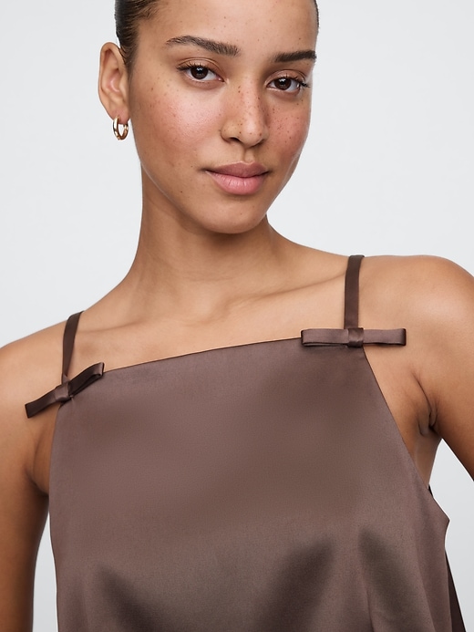 Image number 4 showing, Satin Square-Neck Bow Top