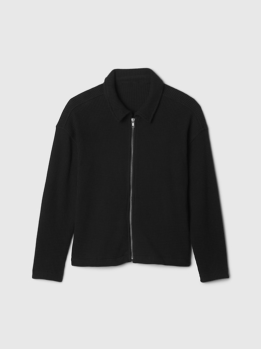 Image number 5 showing, Kids Waffle Zip Shirt Jacket