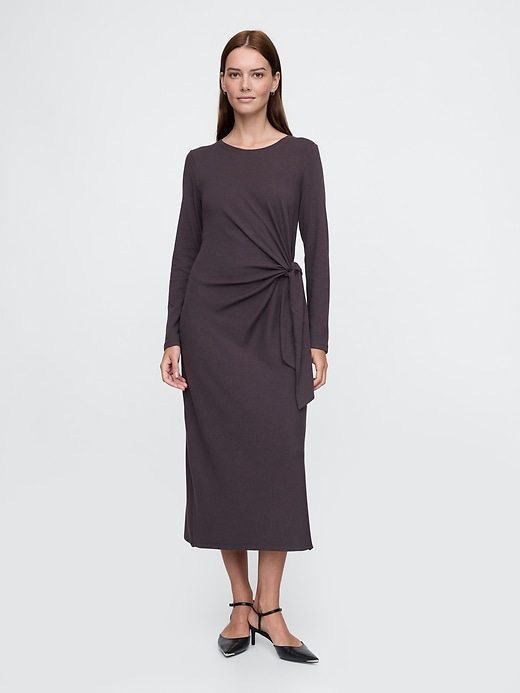 Image number 8 showing, Modern Rib Tie-Knot Midi Dress