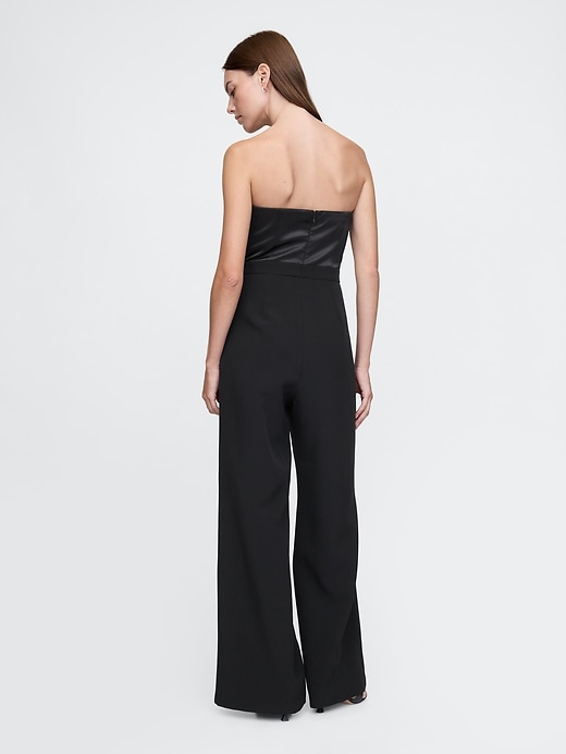 Image number 2 showing, Strapless Mixed Media Jumpsuit