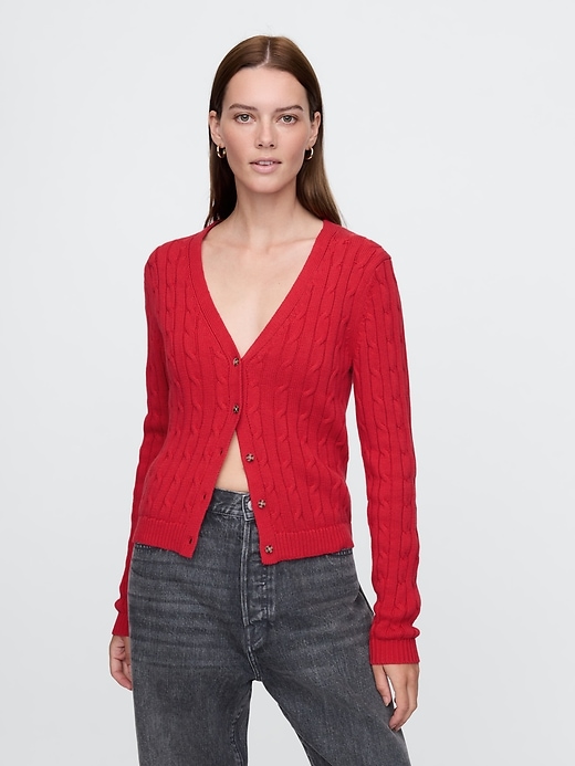 Image number 6 showing, Cable-Knit Cardigan