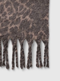 View large product image 3 of 3. Leopard Fringe Scarf