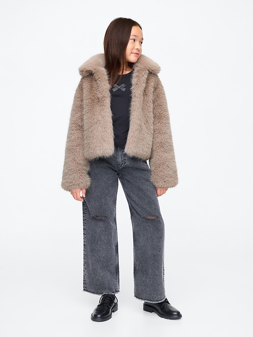 Image number 3 showing, Kids Faux Fur Cropped Jacket