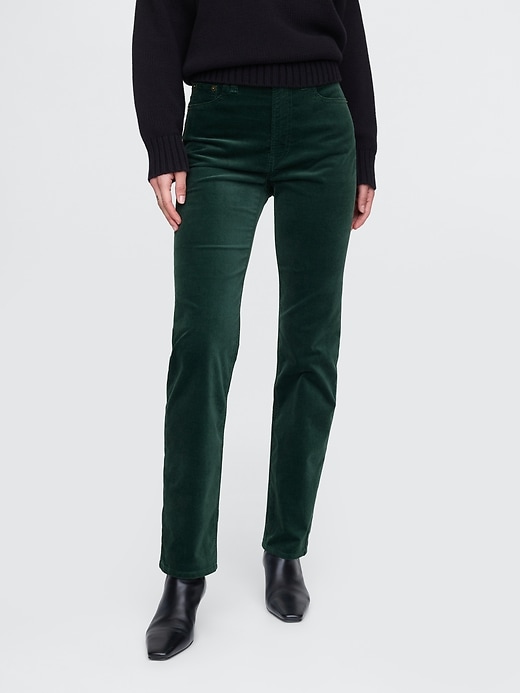 Image number 2 showing, High Rise Velvet '90s Straight Pants