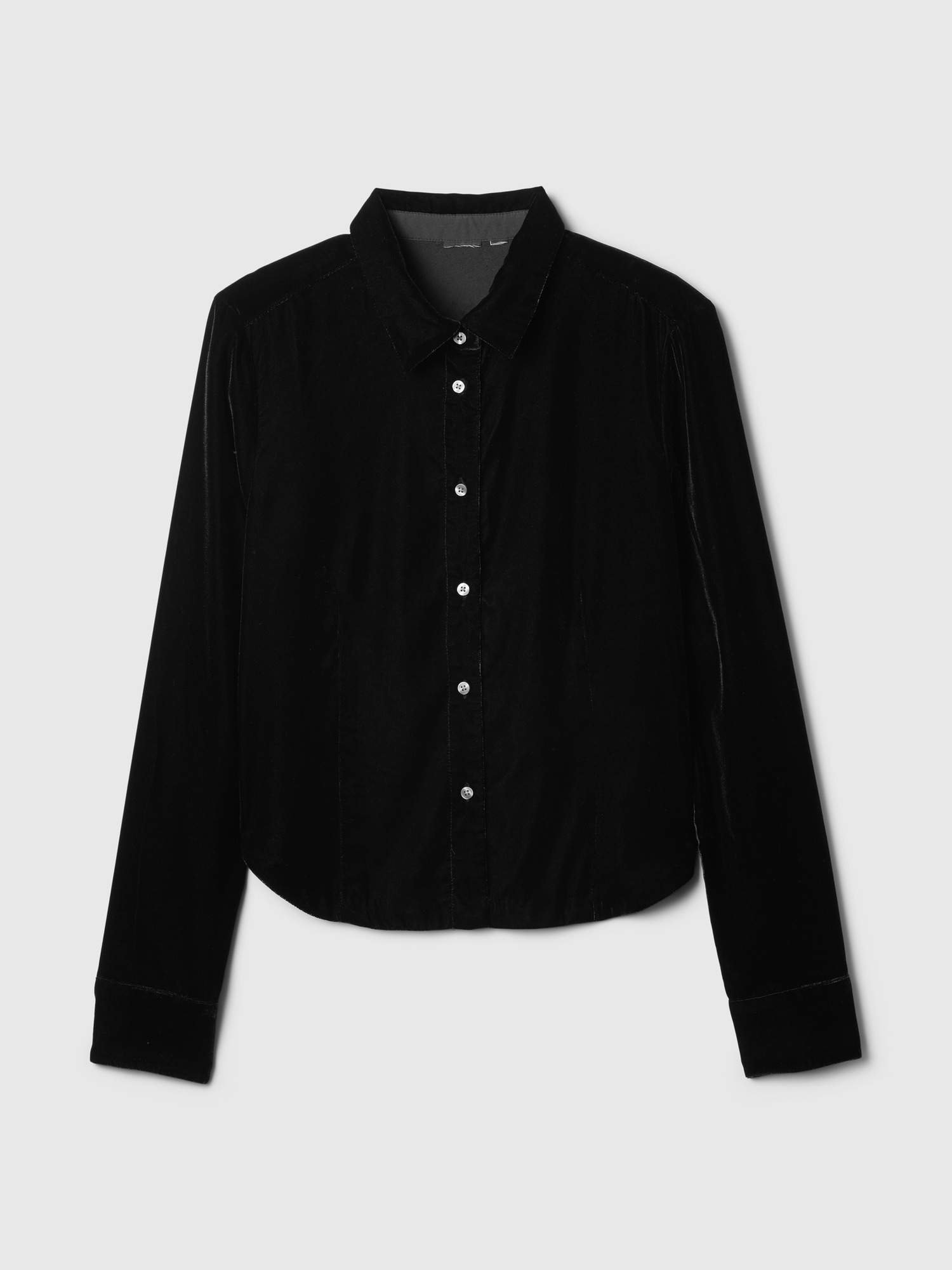 Cropped Velvet Shirt