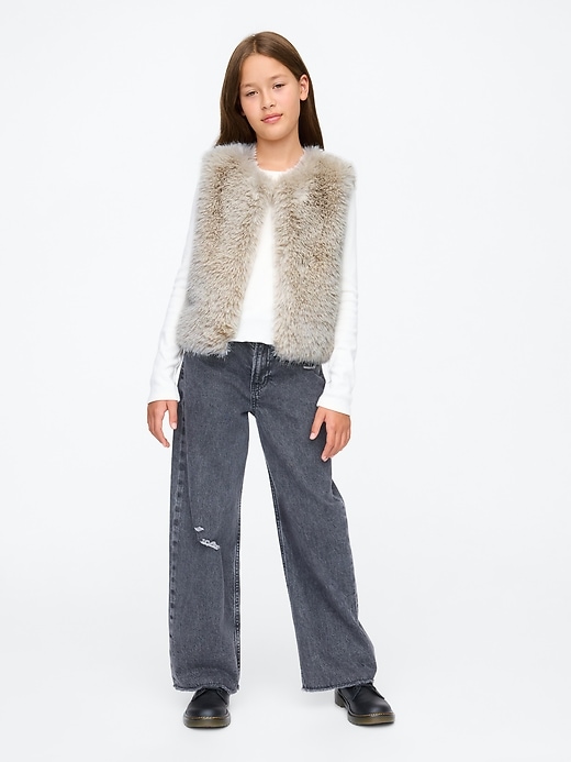 Gap faux fur vest best sale