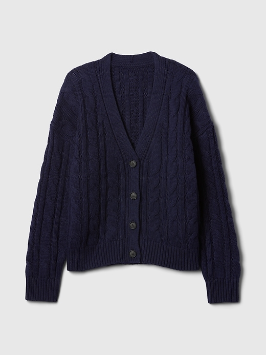 L'image numéro 5 présente Cardigan surdimensionné en tricot torsadé