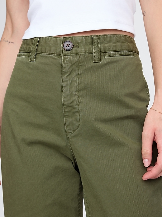 Image number 8 showing, High Rise Stride Wide-Leg Khakis