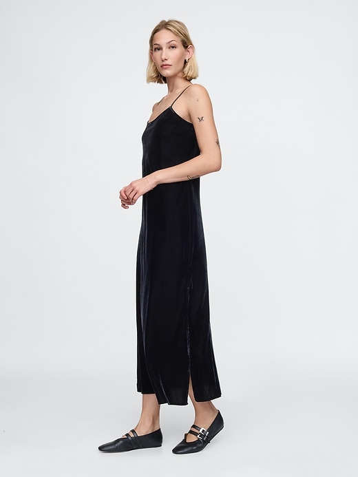 Image number 3 showing, Recycled Velvet Maxi Slip Dress