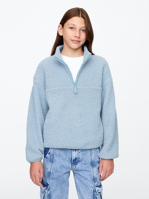 Image number 1 showing, Kids Sherpa Half-Zip Pullover