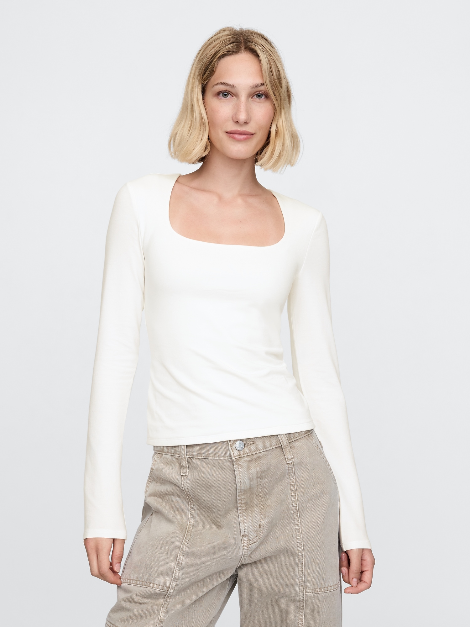 CloseKnit Jersey Square-Neck Top