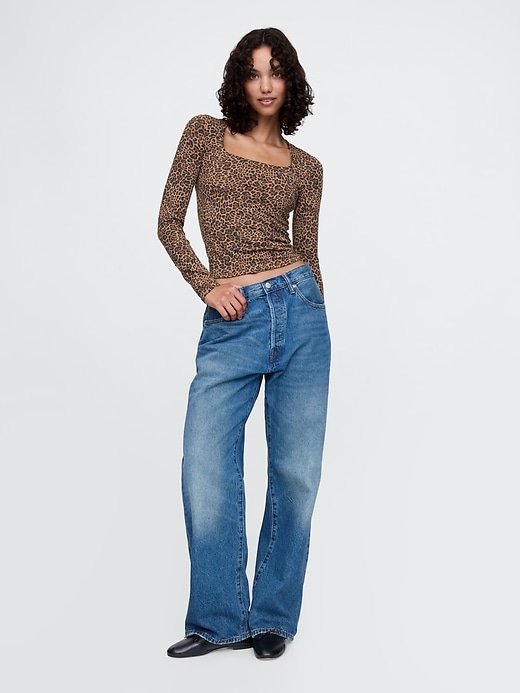 Image number 3 showing, CloseKnit Jersey Square-Neck Top