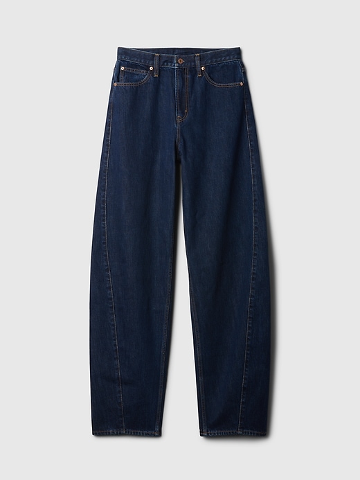 Image number 7 showing, High Rise Barrel Jeans