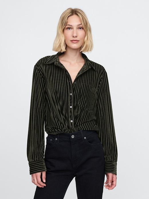 Image number 1 showing, Velvet Relaxed Shirt