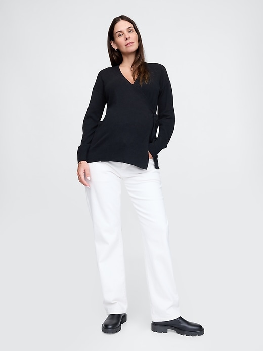 Image number 1 showing, Maternity CashSoft Wrap Sweater