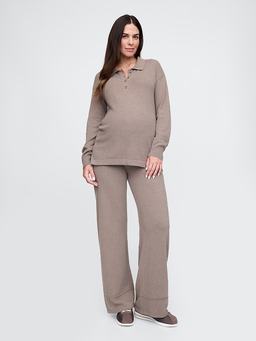 Image number 6 showing, Maternity CashSoft Henley Sweater Polo