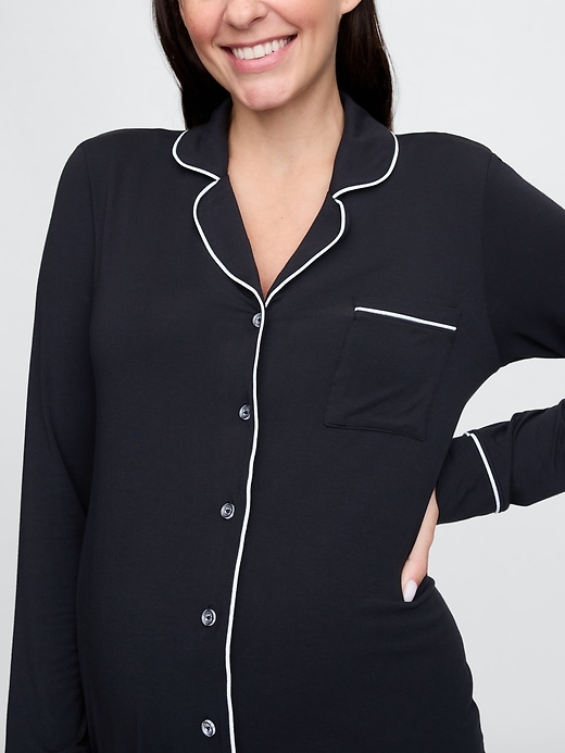 Image number 4 showing, Maternity Modal PJ Shirtdress