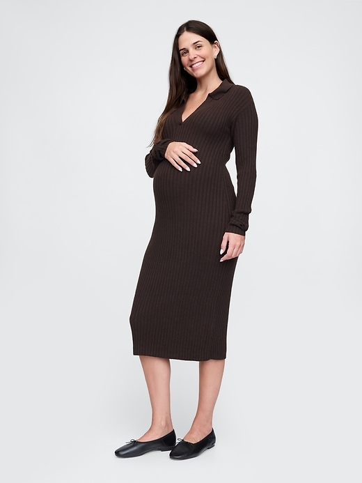 Image number 3 showing, Maternity CashSoft Midi Sweater Dress