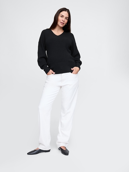 Image number 1 showing, Maternity CashSoft Polo Sweater