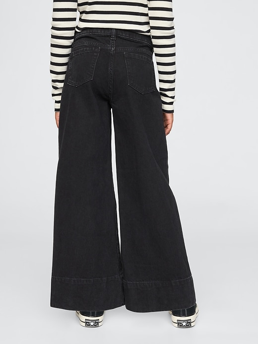 Image number 3 showing, Kids High Rise Stride Wide-Leg Ankle Jeans