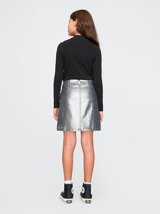 Image number 2 showing, Kids Cargo Foil Denim Skirt