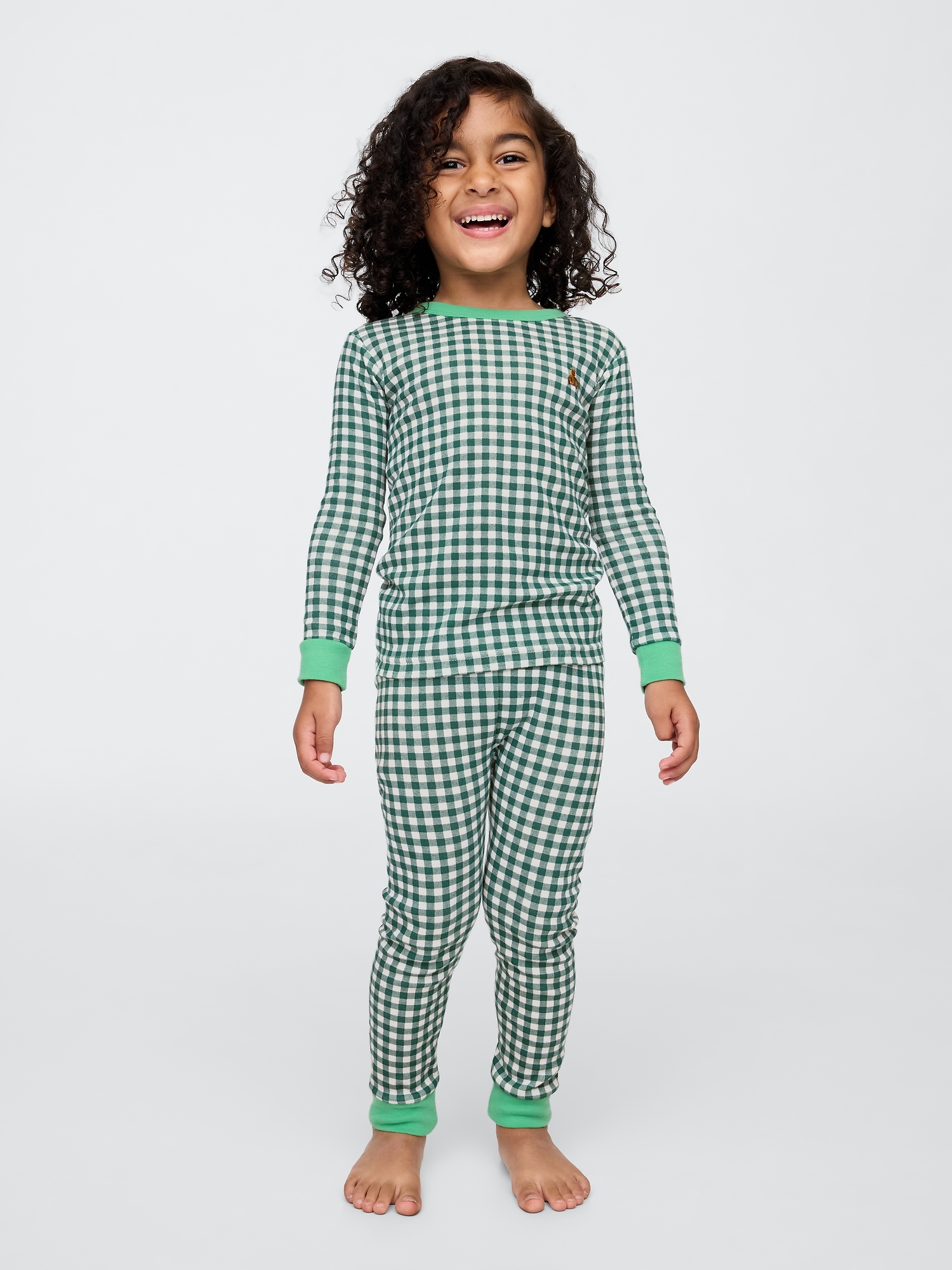 Pyjama en coton biologique brossé babyGap - Vert