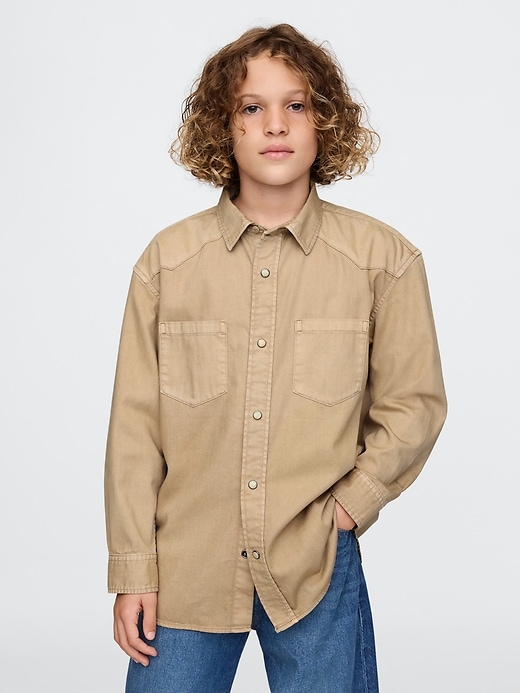 Image number 1 showing, Kids Khaki Western Shirt