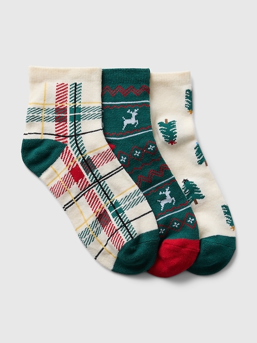 Voir une image plus grande du produit 1 de 1. Chaussettes courtes des Fêtes pour Enfant (paquet de 3 paires)