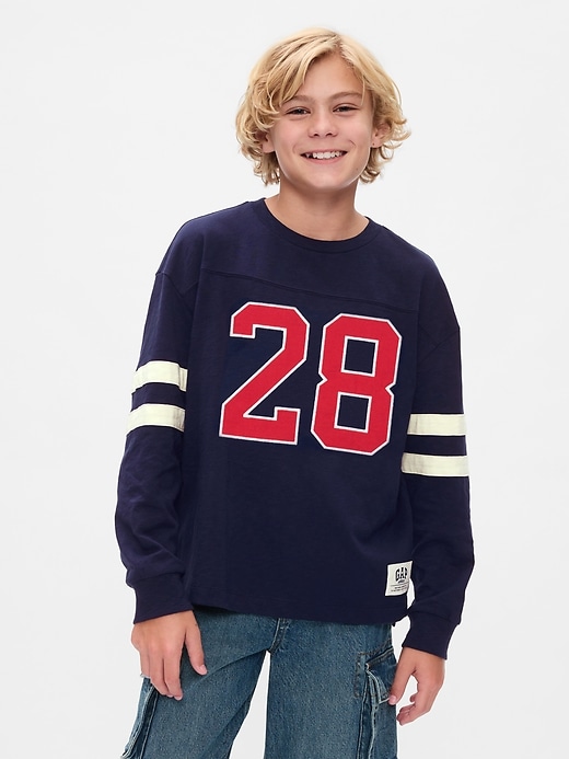 Image number 1 showing, Gap × Disney Kids Varsity Jersey T-Shirt