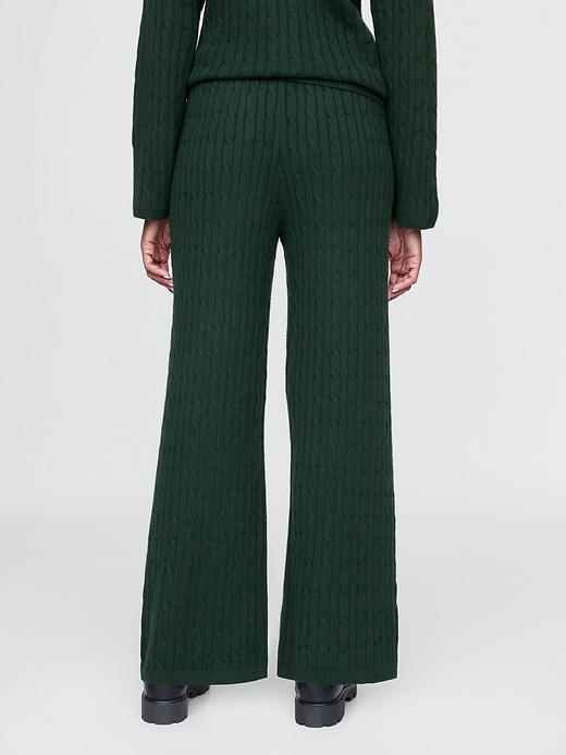 Image number 4 showing, CashSoft Cable-Knit Sweater Pants