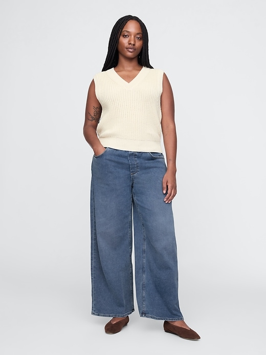 Image number 5 showing, Mid Rise Knit Easy Baggy Jeans