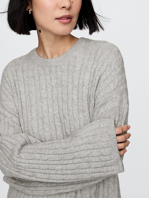 Image number 4 showing, CashSoft Cable-Knit Sweater