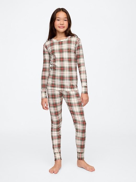 Image number 4 showing, Kids Organic Brushed Cotton Plaid PJ Set