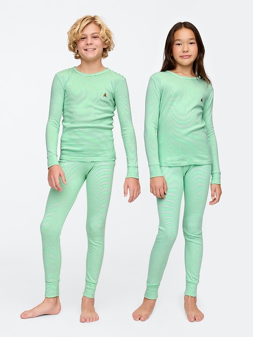 Image number 1 showing, Kids Organic Brushed Cotton PJ Set