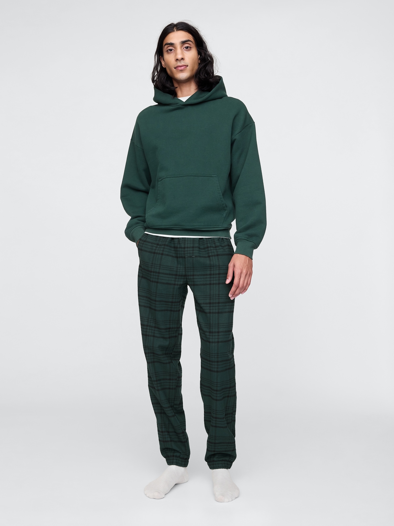 Flannel PJ Joggers - Green