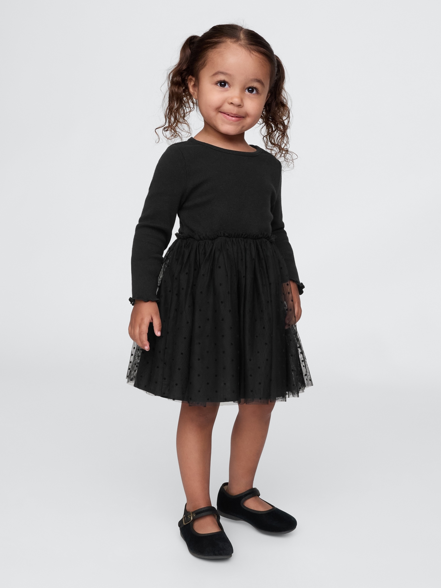 Toddler Girls 2 In 1 Ruffle Tulle Dress by Gap Black Size 3 YRS