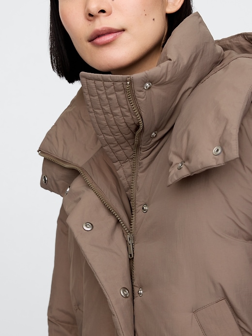 Image number 4 showing, Cropped Duvet Wrap Puffer Jacket