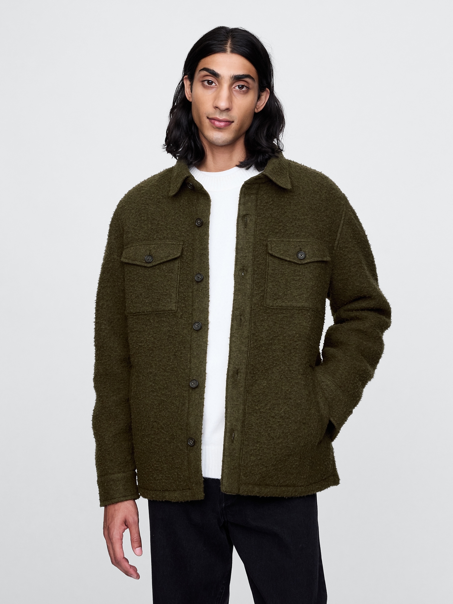 Gap utility shirt jacket best sale