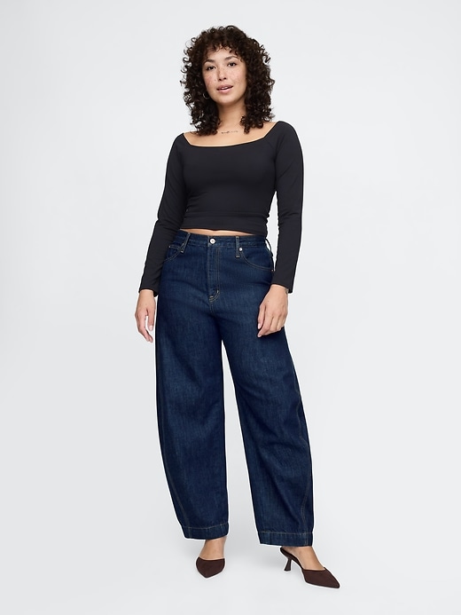 Image number 5 showing, High Rise Barrel Jeans