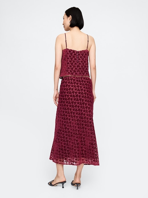 Image number 2 showing, Burnout Velvet Midi Skirt