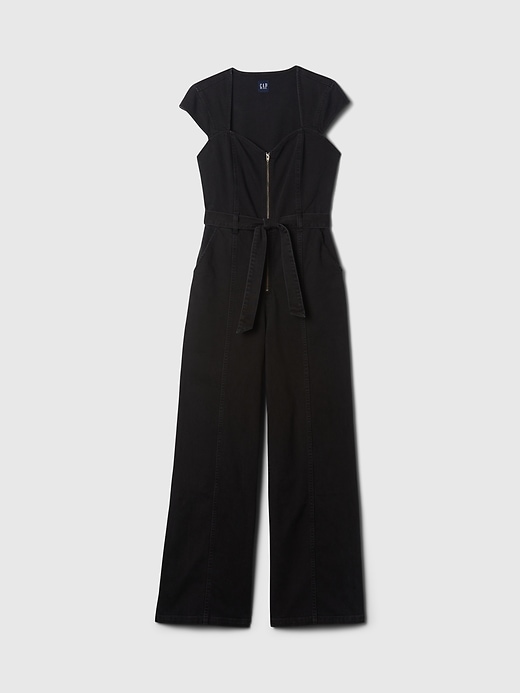 Image number 7 showing, Belted Denim Jumpsuit