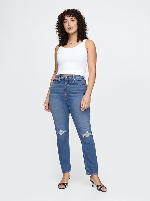 L'image numéro 5 présente Jean Vintage étroit taille haute