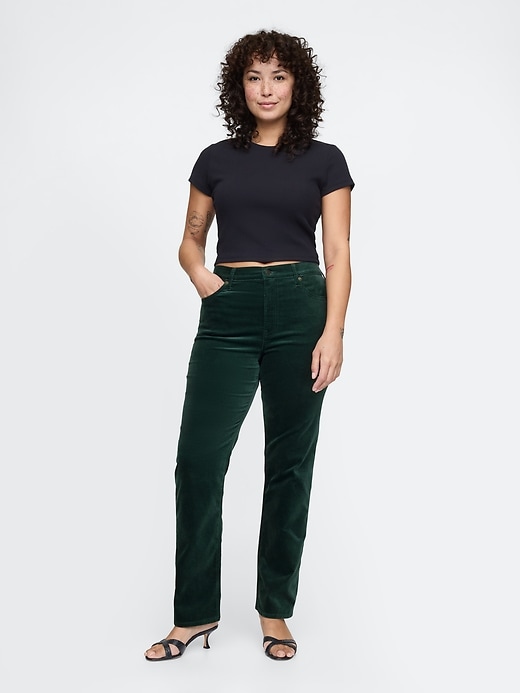 Image number 5 showing, High Rise Velvet '90s Straight Pants