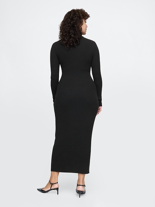 Image number 6 showing, Turtleneck Rib Midi Sweater Dress