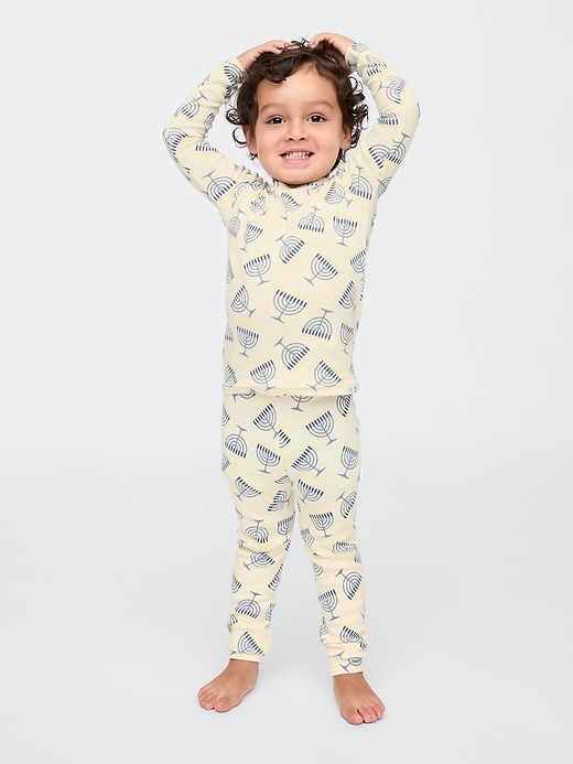 L'image numéro 1 présente Pyjama à motif des Fêtes en coton biologique babyGap