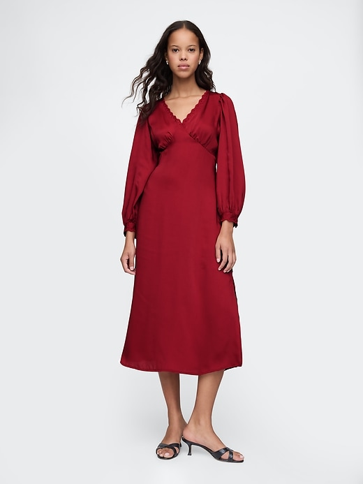 Image number 8 showing, Satin Empire Midi Dress