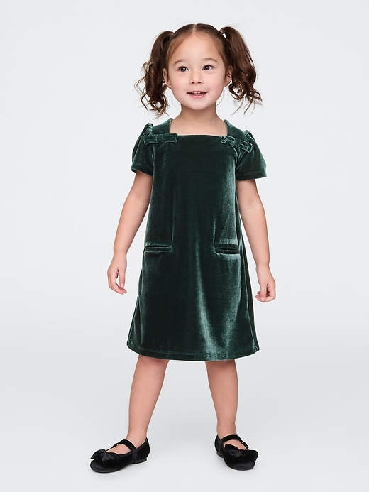 Image number 1 showing, babyGap Velour Bow Shift Dress