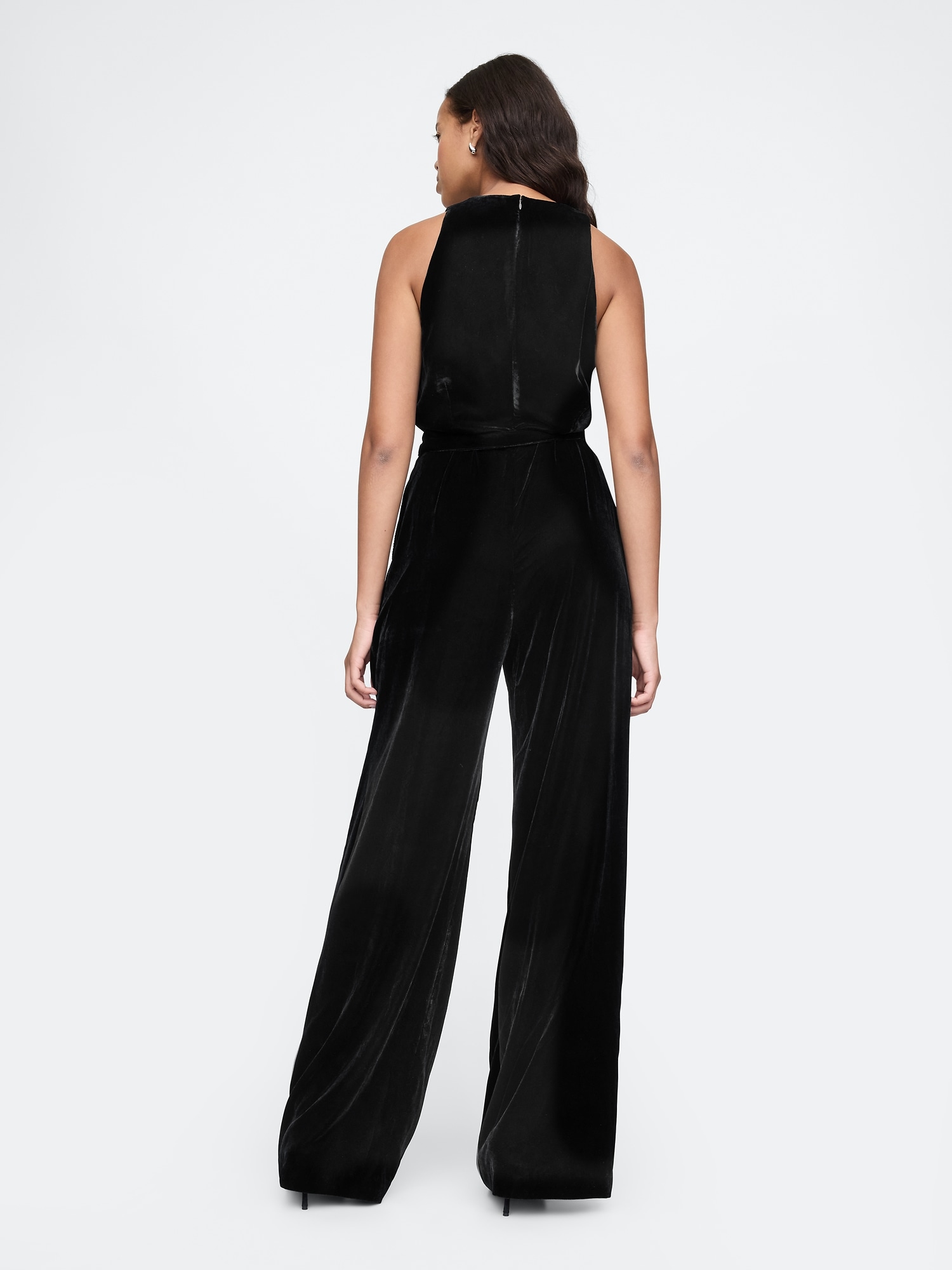 Recycled Velvet V-Neck Jumpsuit